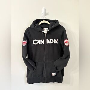 HBC Team Canada Vancouver 2010 Olympics Cotton Zip Up Hoodie Womens M Black Rare